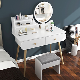 Mua Bàn Trang Điểm Kèm Ghế - Bàn Để Đồ Trang Điểm Tích Hợp Đèn LED Tiện Nghi