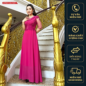 Đầm Dạ Hội Trung Niên Dự Tiệc Sang Trọng Hồng Sen Charmaine Dress