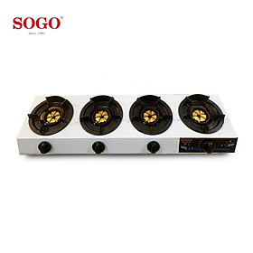 Mua Bếp Khè Ga 4 Lò Bán Công Nghiệp SOGO GT-208S4-Ngọn Lửa Xanh-Hàng Chính Hãng