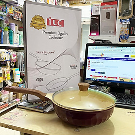 Chảo Xào Ceramic 7 Lớp Kháng Khuẩn Happy Home Pro Arisu - 26cm ( Nâu)