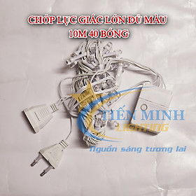 Chớp Lục Giác Lớn Đủ Màu 1 dây dài 10m, có 40 bóng led lục giác, có phích nối, chế độ nháy chuyển màu, tự chuyển chế đ