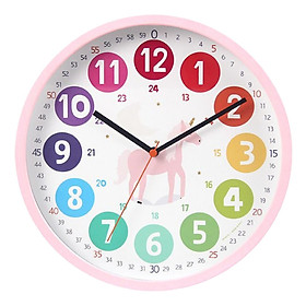 10" Telling Time Teaching Clock Wall Clock for Playroom Kids Children