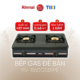 Bếp gas dương Rinnai RV-860GSB(M) mặt bếp men và kiềng bếp men - Hàng chính hãng.
