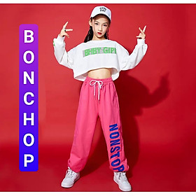 Đồ bộ croptop bé gái in chữ hot trend từ 25-61kg. Bộ quần áo theo phong cách thể thao - KienLua