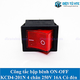 Công tắc bập bênh ON-OFF KCD4 KCD4-201N 4 chân 250V 16A Có đèn