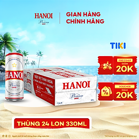 Bia Hanoi Premium Khuyến mại hè - Thùng 24 lon 330ml
