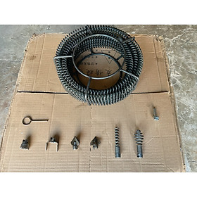 Mua Dây thông tắc cống bồn cầu bồn rửa dùng máy khoan ( gồm dây lò xo phi 16 + 1 đầu kết nối + 6 đầu thông