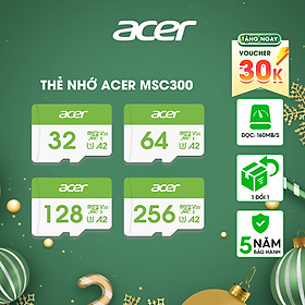 Thẻ nhớ Acer MicroSD Card MSC300 4K UHS-I tốc độ đọc/ghi lên đến 160/120MB/s - Hàng chính hãng bảo hành 5 năm | Thẻ nhớ camera chuyên nghiệp 64GB |128GB | 256GB