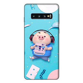 Ốp lưng điện thoại Samsung S10 Heo Con Nghe Nhạc