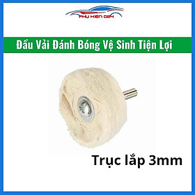 Đầu len đánh bóng kim loại sợi vải trục lắp 3mm dạng đĩa