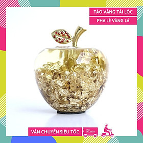 Quả táo vàng lá thần tài giàu có tài lộc - Cao 10cm