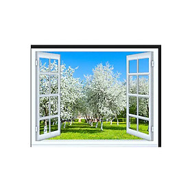 Tranh dán tường cửa sổ 3D | Tranh trang trí 3D | Tranh phong cảnh đẹp 3D | T3DMN_T6_454