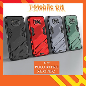 Ốp lưng cho Xiaomi Poco X3 Pro X3 NFC chống sốc Iron Man PUNK cao cấp kèm giá đỡ - Xiaomi Poco X3 NFC