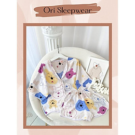 Đồ ngủ Ori Sleepwear- Bộ mặc nhà Gấu Pooh - Set đùi cộc tay