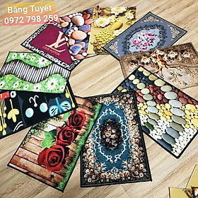 Mua Thảm lau chân 3D kích thước 60x40 cm chống trơn trượt - Thảm chùi chân siêu thấm hút họa tiết 3D ( MÀU NGẪU NHIÊN )