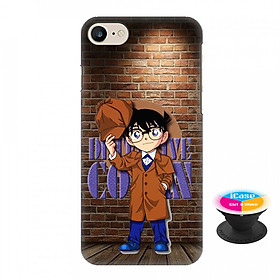 Ốp lưng nhựa dẻo dành cho iPhone 8 in hình Conan Detective - Tặng Popsocket in logo iCase - Hàng Chính Hãng