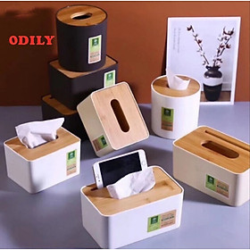 Mua Hộp Giấy Ăn odily Thân Nhựa Mặt Tre Sang Trọng Đựng Giấy Tròn  Giấy Vuông  Giấy Chữ Nhật