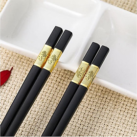 Mua Combo Bộ 10 Đôi  Đũa Nhựa Đen Nhật Cao Cấp Mạ Vàng  Chống Trơn Chống Mốc Chịu Nhiệt