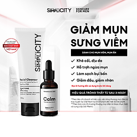 Bộ đôi giảm mụn sưng viêm Men Stay Simplicity cho nam Zinc PCA 1% + Terpineol-4 100g + 30ml