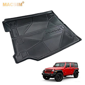 Thảm lót cốp xe ô tô Jeep Wrangler Rubicon New 2019-đến nay nhãn hiệu Macsim chất liệu TPV cao cấp màu đen hàng loại 2