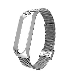 Dây đeo cổ tay kim loại thép không gỉ cho miband 2 / 3 / 4 cao cấp