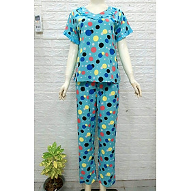 Đồ Bộ Măc Nhà, Đồ Bộ Nữ Tole  2 Da Tay Quần Dài Tay Ngắn Bigsize, Màu Số 1