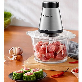 Máy Xay Thịt 2 Lưỡi Kép Chigo ZG-L74A (2L) - Xay nhuyễn thịt, cá, rau củ, gia vị - Hàng Chính Hãng