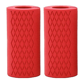2Pc Silicone Barbell Grips Fitness Gym Wrap Bar Arm Muscle Builder Dumbbell Grip