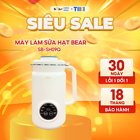 Mua Máy Làm Sữa Hạt 1L BEAR Đa Năng Công Nghệ Máy Xay Nấu 3 Chiều Nhuyễn Mịn  Hiệu Năng Giảm Tiếng Ồn  SB-SH09Q - Hàng Chính Hãng