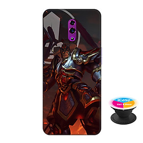 Ốp lưng nhựa dẻo dành cho Oppo Reno in hình Lữ Bố kỵ sĩ âm phủ - Tặng Popsocket in logo iCase - Hàng Chính Hãng