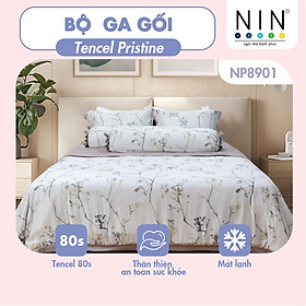 Mua  LỤA TENCEL SIÊU MÁT LẠNH  Bộ 5 món ga gối Tencel Pristine NP8901 nhiều size 100% tencel 80s chính hãng 1m2x2m  1m4x2m  1m6x2m  1m8x2m  2mx2m2