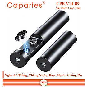 Tai Nghe Bluetooth 5.0 CAPARIES V14-B9 LED - (Tai Nghe Không Dây) Chống Nước - Chống ồn - Tích Hợp Micro - Tự Động Kết Nối - Nhỏ gọn - Âm Thanh 8.0 HD - Tương Thích Cao Cho Tất Cả Điện Thoại CHÍNH HÃNG