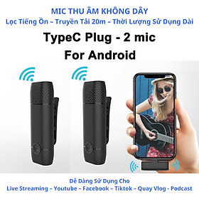 Mua Bộ Micro Thu Âm Cài Áo Không Dây (2 Mic) Cho Điện Thoại  Máy Tính  Android  Máy Ảnh Chống Ồn Dùng Quay Tiktok  Livestream  Ghi Âm  Quay Video Cổng Type C Thu Âm To  Tiếng Trong Veo Thích Hợp Cho 1 Hoặc 2 Người Ở Khoảng Cách Xa – Hàng Nhập Khẩu