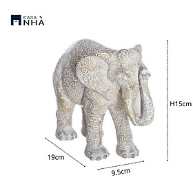 Mua Tượng voi trắng chạm khắc trang trí WHITE ELEPHANT - Tượng voi may mắn