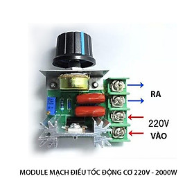 Module mạch chiết áp (dimmer) 2000W-220V cho động cơ, ánh sáng, đèn sưởi
