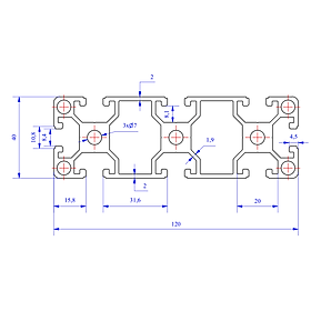 Mua Nhôm định hình 40x120 (LWA-411883747) - Miễn phí cắt theo kích thước yêu cầu (Giá đã bao gồm VAT)