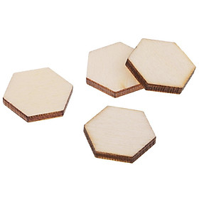 3-8pack 54pc 1.8x1.8cm Wood Hexagon Crafts Cutout Shape Unfinished Wood Mosaic
