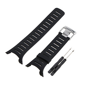 Rubber Wristwatch Bands For SUUNTO T1 T1C T3 T3C T3D T4C T4D Black