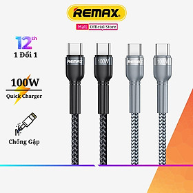 Mua Cáp sạc nhanh Type C to Type C 100W Remax RC-172c Type C 100W cho Laptop   Tab Samsung S22 S21 Ultra Xiaomi Mi 12 - Hàng Chính Hãng Remax