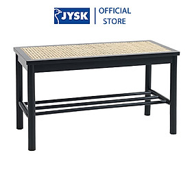 Mua Ghế băng | JYSK Bjerghuse | gỗ bạch dương/mây | đen/sồi | R35xD80xC45cm