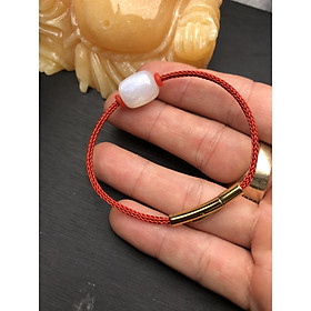 Vòng tay lu thống đá mặt trăng dây lõi thép 2 mm ko thấm nước chốt khoá đinh rất chắc chắn