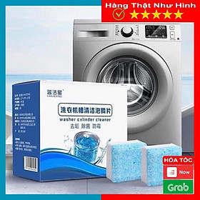 Viên Tẩy Lồng Máy Giặt Hộp 12 Viên Vệ Sinh, Sủi Sạch Vi Khuẩn