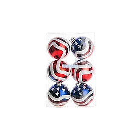 Bóng treo trang trí giáng sinh hình cờ Mĩ - 8cm/ 6 quả