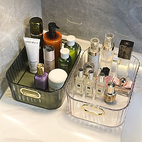 Mua Khay Trong Suốt Đựng Mỹ Phẩm  Hộp Đựng Đồ Để Bàn Dày Dặn Tay Cầm Mạ Vàng Sang Trọng