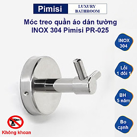 Móc treo đơn Pimisi inox 304 DÁN TƯỜNG dùng để treo quần áo - khăn tắm - phụ kiện - đồ dùng gia đình | Hàng chính hãng