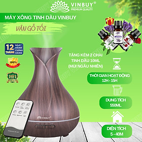 Máy xông tinh dầu VINBUY lục bình, máy khuếch tán phun sương tạo ẩm, máy xông tinh dầu phòng ngủ, spa, tự động, dung tích lớn led 07 màu - Hàng chính hãng