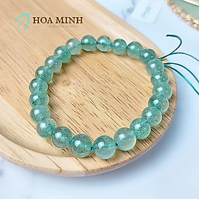 Vòng tay phong thủy đá Thạch Anh Dâu Xanh 8 li, hợp mệnh Mộc Hỏa - 8 li