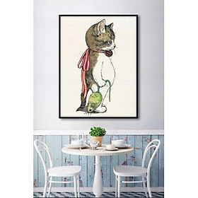Mua Tranh canvas Chú mèo bắt chuột ngộ nghĩnh