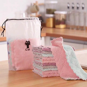 Mua Set 10 Khăn lau 2 mặt đa năng mềm mịn xịn xò