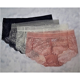 Set 4 Quần Lót Nữ Ren Xuyên Thấu Cao Cấp Sexy 1651 – Giao nhiều màu ngẫu nhiên - Freesize 48 - 55kg – Tặng kẹp tóc càng cua siêu bền